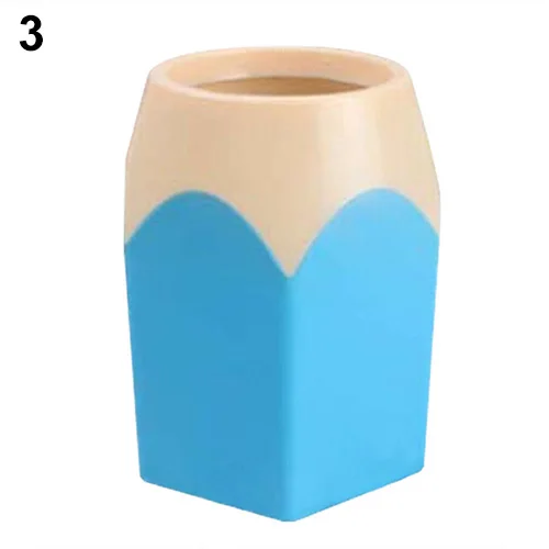 Креативная ваза для ручек, карандашный горшок, держатель кистей для макияжа, Канцелярский стол, аккуратный контейнер AIZB - Цвет: Blue