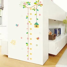 Family Tree Height Measure Decorative Wall Stickers For Nursery Kids Room Growth Chart Home Decorations Mural Art DIY PVC Decals