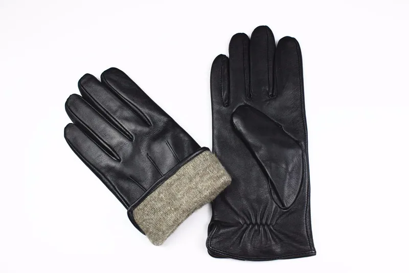 Тактические перчатки, кожаные перчатки, мужские высококачественные импортные из овчины, Модные Полосатые стильные теплые зимние защитные перчатки с шерстяной подкладкой