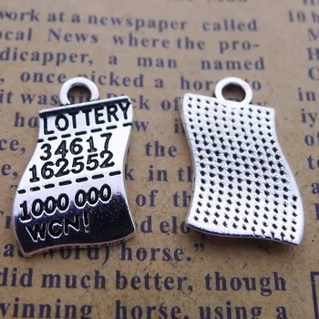 

150pcs Exquisite lotter won 1000000 charms pendants 13*20mm Antique silver bag accessories craft Jewelry earring bracelet