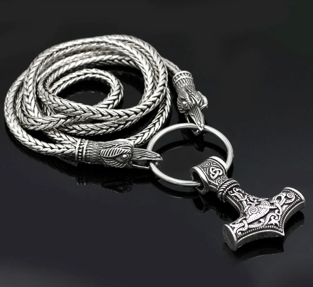 Викинговый шнур Odin's Ravens Of Thor's Молот Мьёльнир скандинавский топор волк кулон
