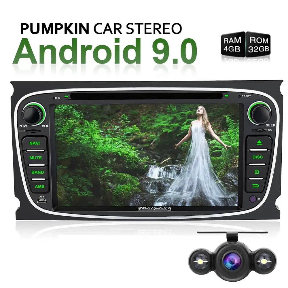 Тыква 2 Din 7 &quotAndroid 9 0 автомобильный DVD плеер GPS навигация Восьмиядерный стерео для