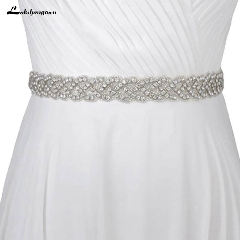 Buy White Wedding Crystal Wedding Belt Satin