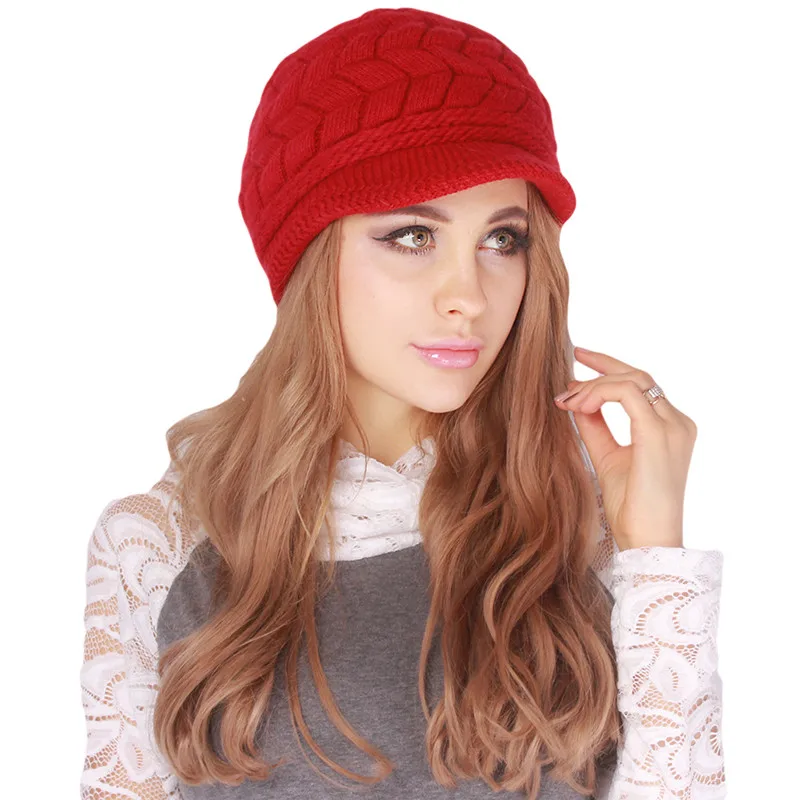 

Winter Beanies Knit Women's Hat Winter Hats For Women Ladies Beanie Girls Skullies Caps Bonnet Wool Warm Hat Solid Color 862352
