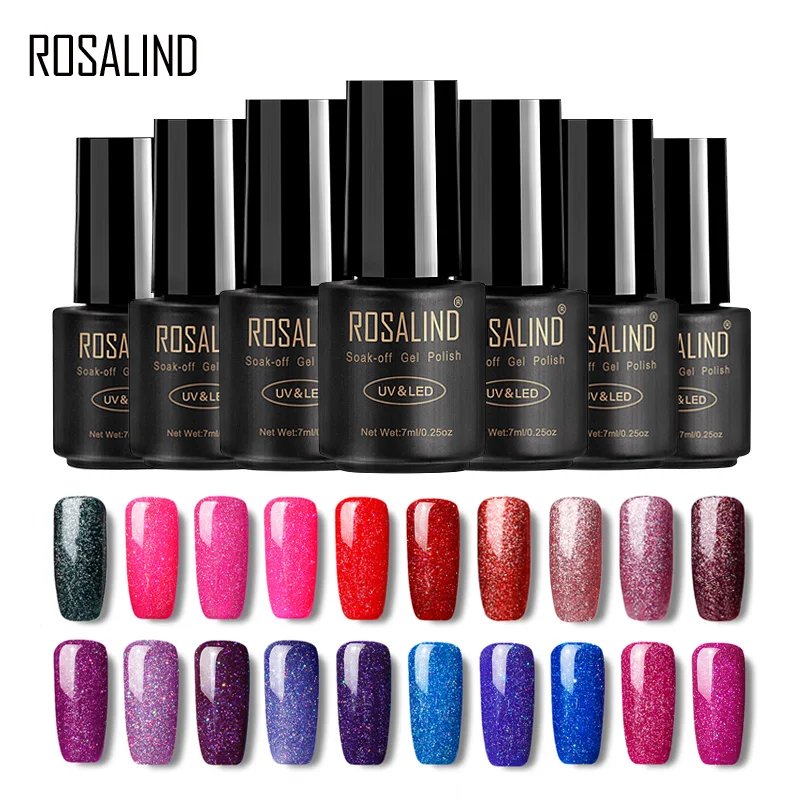 ROSALIND лак для ногтей Радужный мерцающий R01-29 гель лак для ногтей отмачиваемый гель лак для ногтей Декоративный Гель-лак