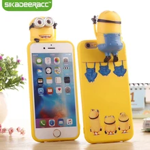 Sa93 прекрасный 3d миньоны кукла телефон case силикон для iphone 5 5s 6 6s 7 плюс se мобильного телефона протектор задняя крышка корпуса корпус