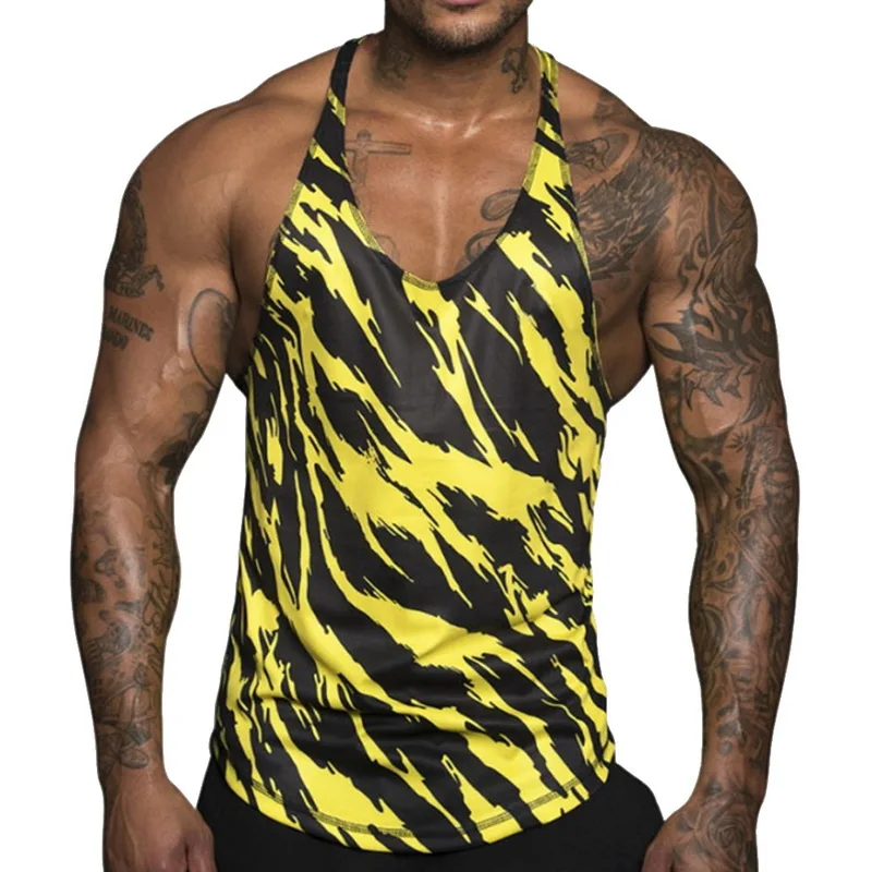 

2019 Men Bodybuilding Gyms Tank Tops Sleeveless Quick dry Camouflage Tee Tops Men Camouflage Vest Muscle Fitness Tank Tops