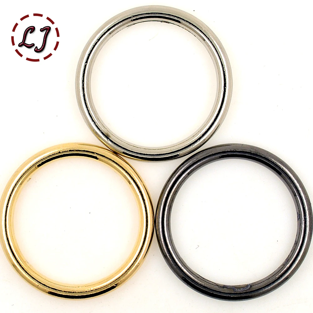 

High quality 20pcs/lot 30mm(1-1/2'') black bronze gold silver circle ring Connection alloy metal shoes bags Belt Buckles DIY