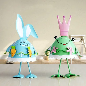 

Handcrafts Mini Rabbit Frog Figurines Home Decoration Car Ornaments Swing Small Frog Bunny Model Kids Toy Birthday Gifts
