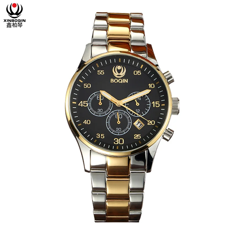 Роскошный бренд BOQIN Мужские кварцевые часы простые модные деловые водонепроницаемые часы мужские наручные часы с календарем Reloj Hombre - Цвет: 2