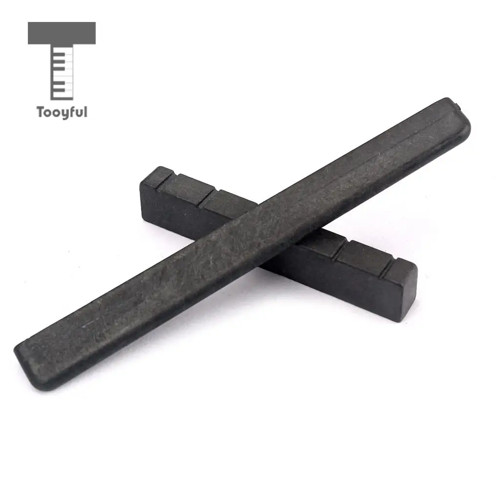 Tooyful Set of Plastic Nut Slotted & Bridge Saddle with Pick for Classical Classic Guitar Musical Instrument Parts Accessories