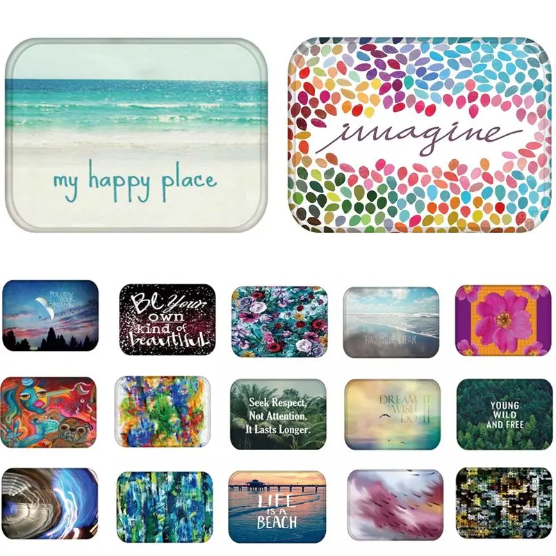 

1pcs 40*60cm Flower Tree Beach pattern Anti-Slip Suede Carpet Door mats doormats Outdoor Kitchen Living room Floor Mat Rug 48134