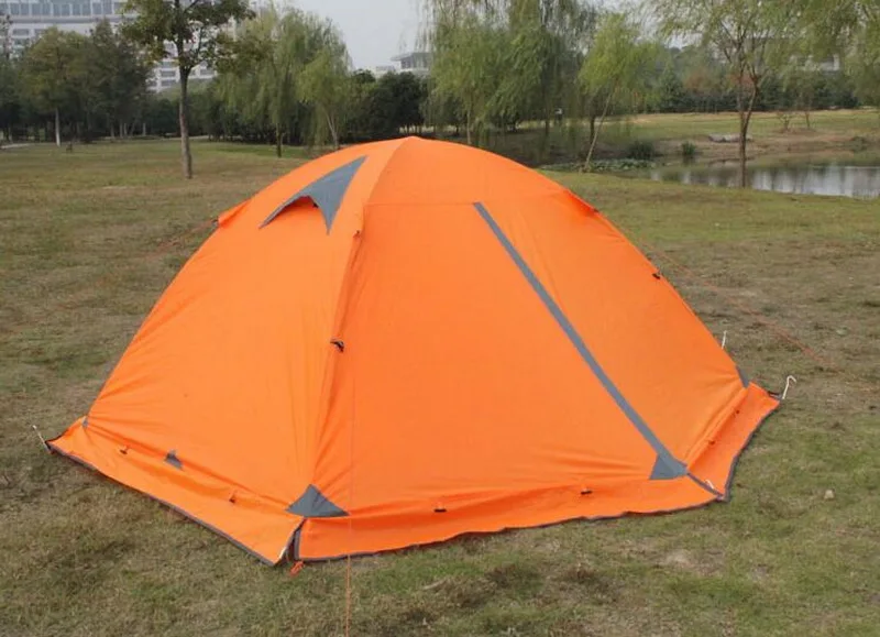Barraca de Acampamento ao ar Pólo de Alumínio à Prova de Vento Chuva com Saia de Neve Livre Pessoas Duplo Tenda Selvagem 3-4 18 de vento chuva com saia de neve tenda selvagem
