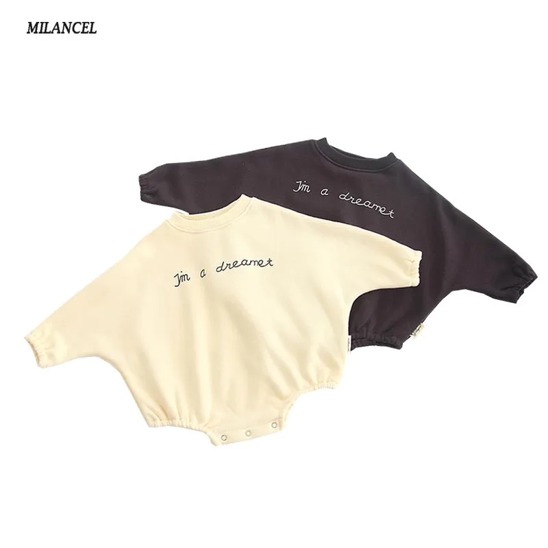

MILANCEL New Baby Clothes Cotton Baby Boys Clothes Baby Bodysuit Bat Sleeve Toddler Boys Bodysuits Twins Baby Clothes