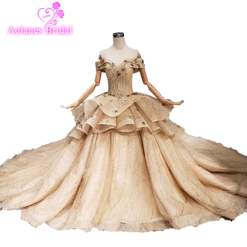 fluffy wedding gown
