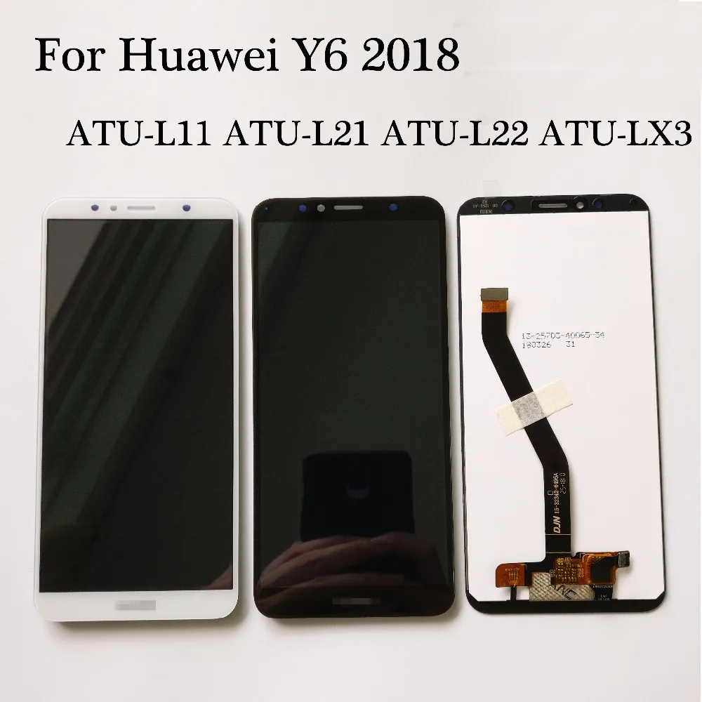 Черный/белый 5 7 дюйма для Huawei Y6 2018 зеркальный ЖК дисплей с кодирующим