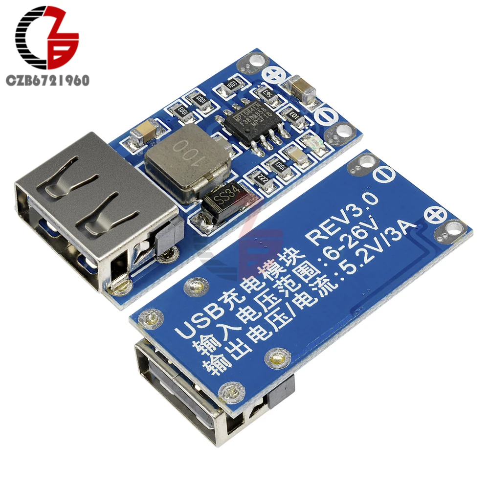 

DC 12V 24V to 5V 3A USB DC-DC Step Down Voltage Regulator Module Power Converter Supply for Phone Car Charging