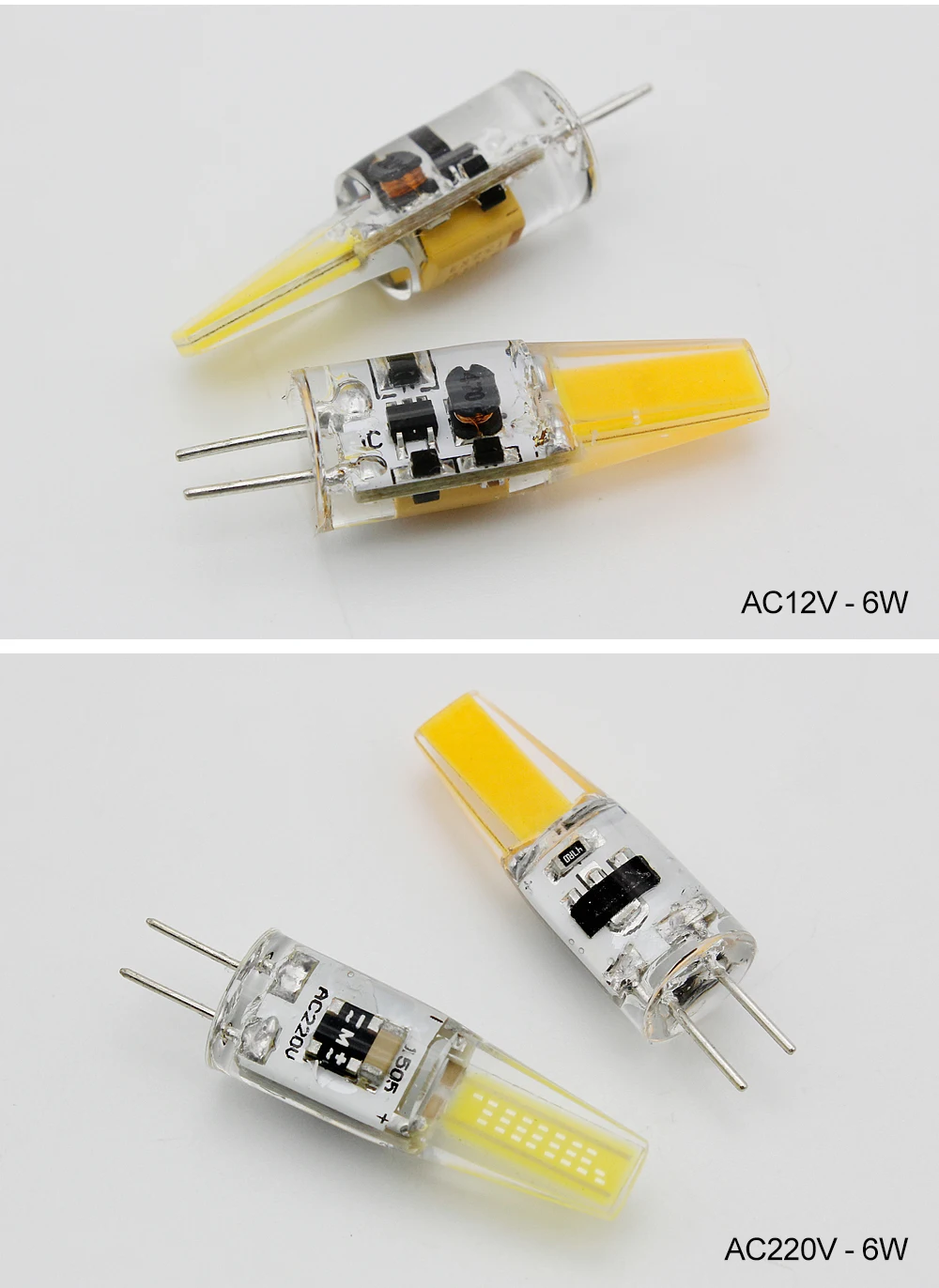 Светодиодная лампа G4 с регулируемой яркостью, переменный ток, постоянный ток, 12 В, 220 В, 3 Вт, 6 Вт, COB SMD, сменный галогенный прожектор, люстра, осветительная лампа