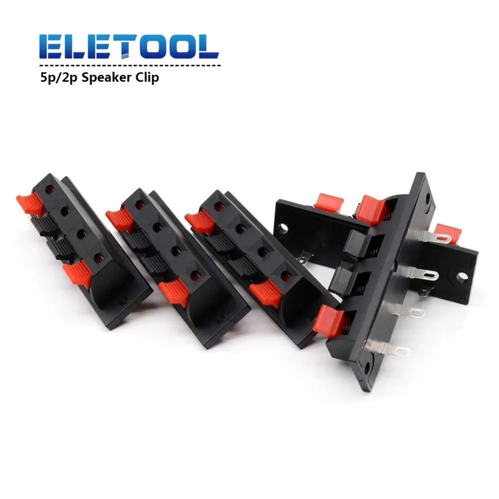 

1/2/5 Pcs 2/4 Positions Connector Terminal Push in Jack Spring Load Audio Speaker Terminals Breadboard clip AC 50V 3A XF30