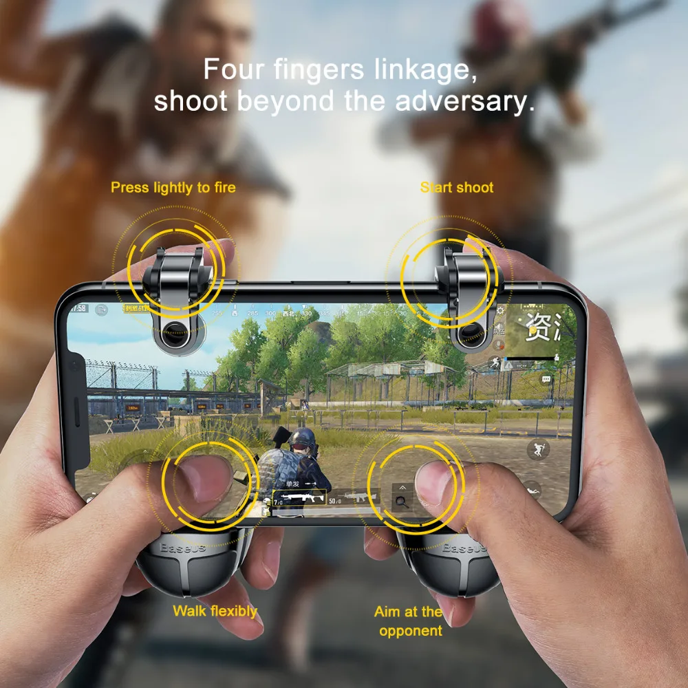 Baseus геймпад для PUBG IOS Android джойстика L1 R1 мобильный телефон игровой коврик шутер