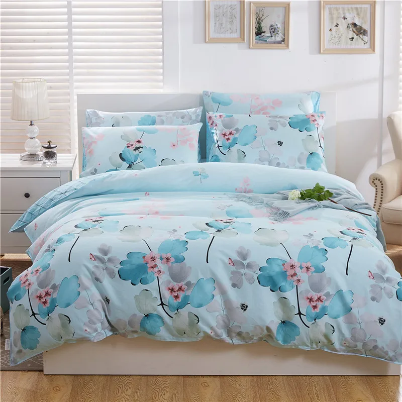 

Free Shipping Modern Style 100% Cotton Duvet Cover Set Bed Sheet Pillowcase King Size Super Soft Bedding Sets LIPA006