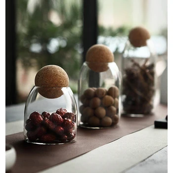 

kitchen food grains storage tanks Cork borosilicate transparent glass sealed cans tea cans storage tanks Kitchen supplies