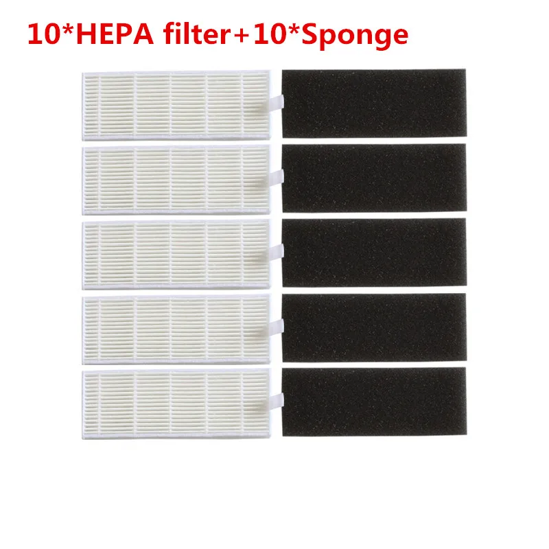 Suitable for Dibea GT100 10*HEPA filter+10*Sponge Robotic Vacuum