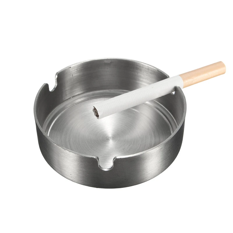 Stainless Steel Ashtray Metal Cigarette Ash Holder Cigar Jar Home Hotel Restaurant Bar Internet Cafe Smoking Accessories stainless steel ashtray,cigarettes ashtray,metal ashtray