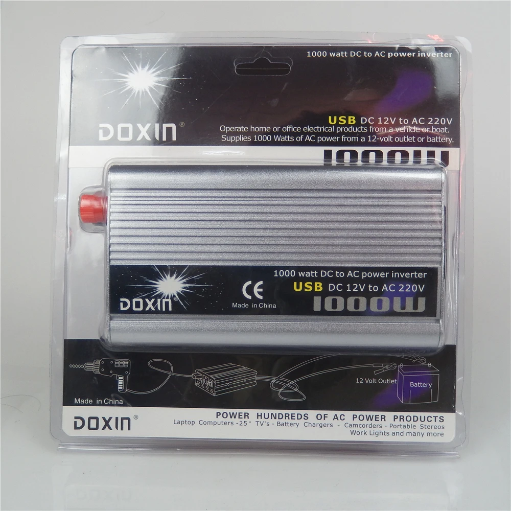 

High quality Modified Sine Wave 1000w DC12V to AC 220V Car Power Inverter With USB Charger Converter Adapter