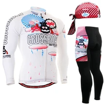 2017 Cartoon Printed Pro Specializing Cycling Jersey Winter Windproof Long Sleeve Men Bicycle Cycling Clothing Set