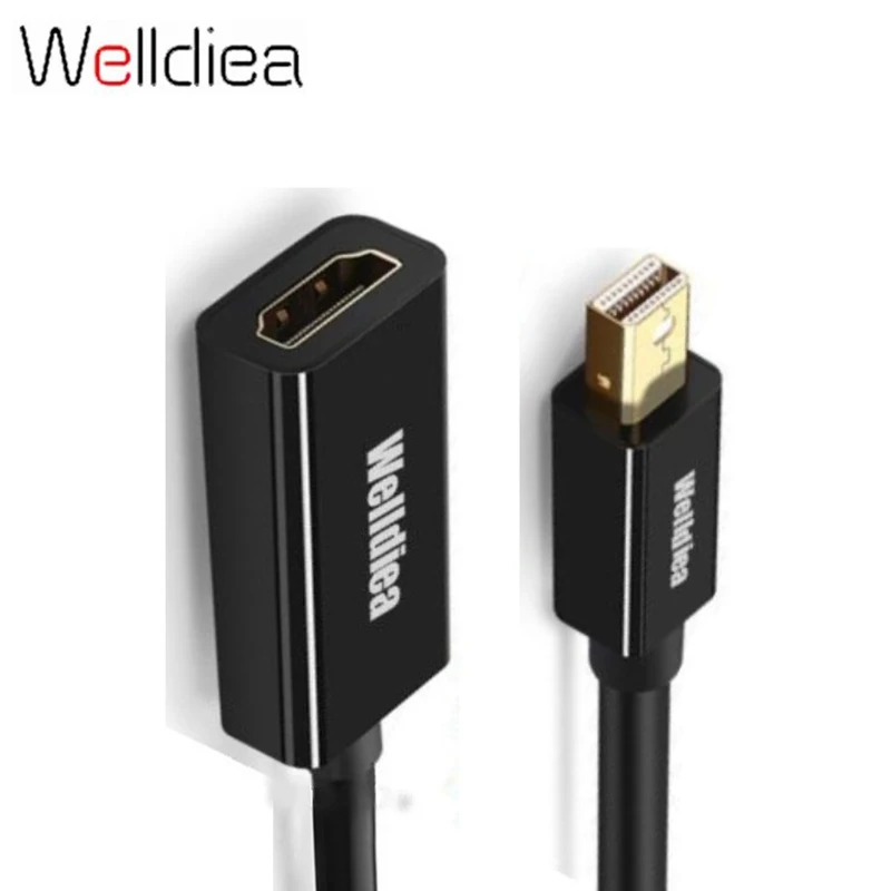 

WelldieaThunderbolt 1/2 Mini Displayport to HDMI Cable Adapter Mini DP Male to HDMI Female Converter for PC Macbook TV Projector
