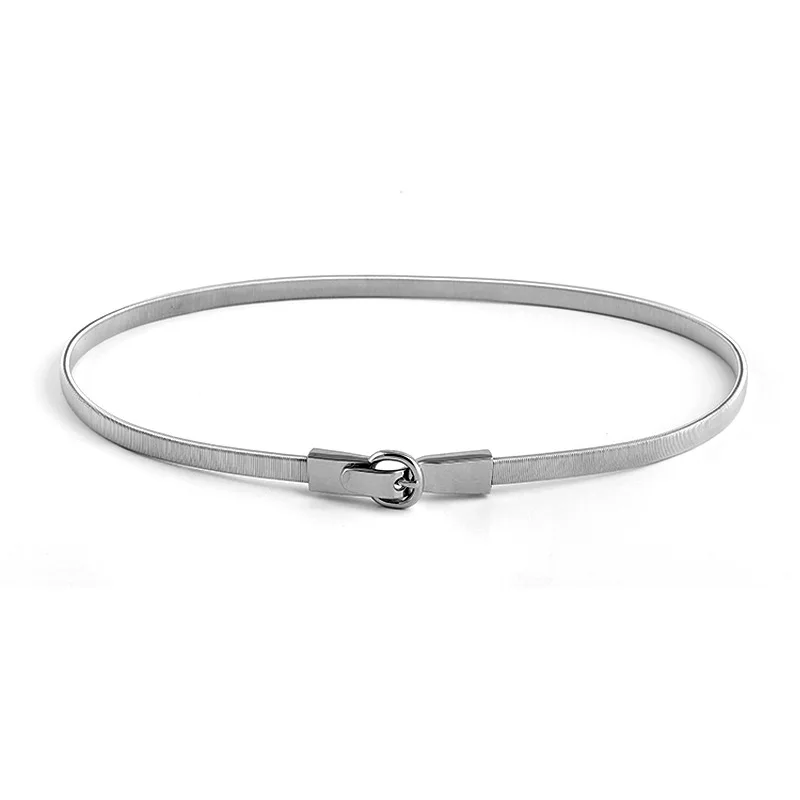 thin silver belt for dress
