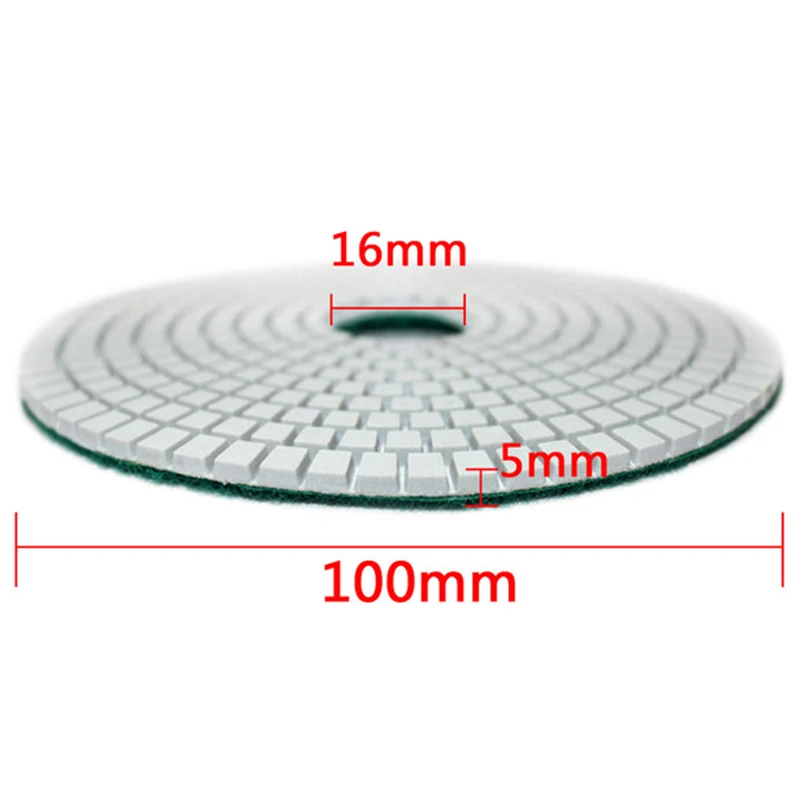 7 Pieces 4 Inch Diamond Wet Grinding Disc Flexible Polishing Pad +1 Piece M10 Back-Up Pad Nozzle For Marble Stone Ceramic Tile