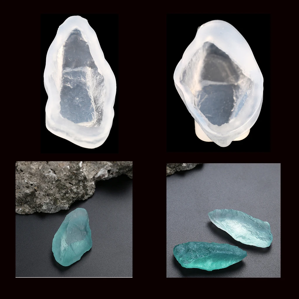 2 Piece Stone Shaped Silicone Mould Mold Tool for DIY Pendants Charms Jewelry Making Resin Casting Crystal Ornament