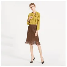 Новинка, Европейская и американская Женская юбка, тонкая и свободная Средняя Талия, большой размер, плиссированная юбка средней длины