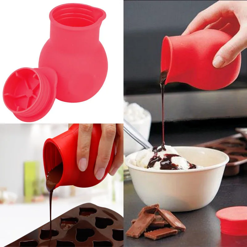 Practical silicone forms Chocolate Melting Pot Mould Butter Sauce Milk Baking Pouring for kitchen cooking tools Accessories