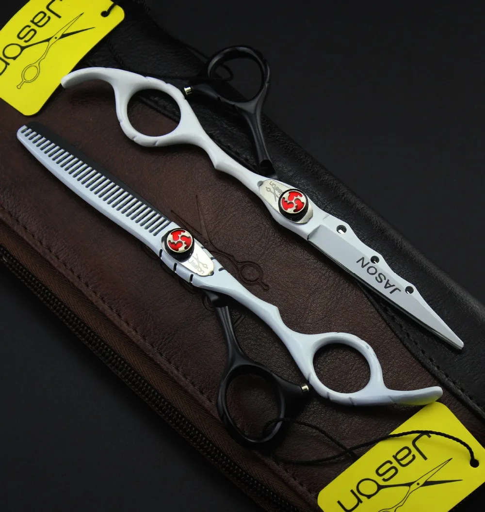 

326# 6'' Brand Jason TOP GRADE Hairdressing Scissors JP 440C Professional Barbers Cutting Scissors Thinning Shears Hair Scissors