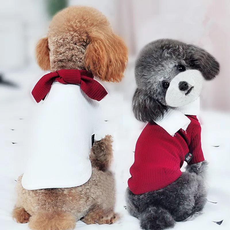 

Wool Dog Sweater Stripe Knitting Sweater with Caps for Small and Medium Dog Pet Clothes Supplies