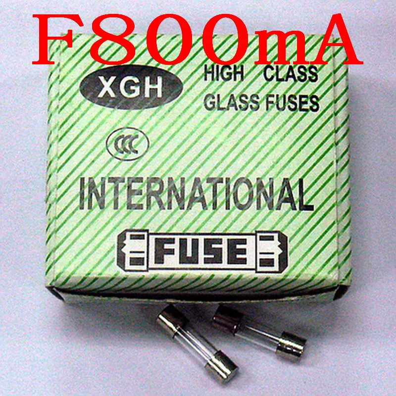 (100 шт./лот) 800mA F800mA 250V 5x20 мм быстродействующие Стеклянные Предохранители |