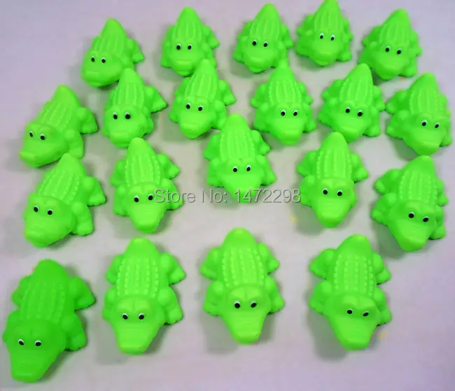 20 Pcs Lovely Crocodile Cute Squeaky Alligator Baby Bathing Rubber Toys