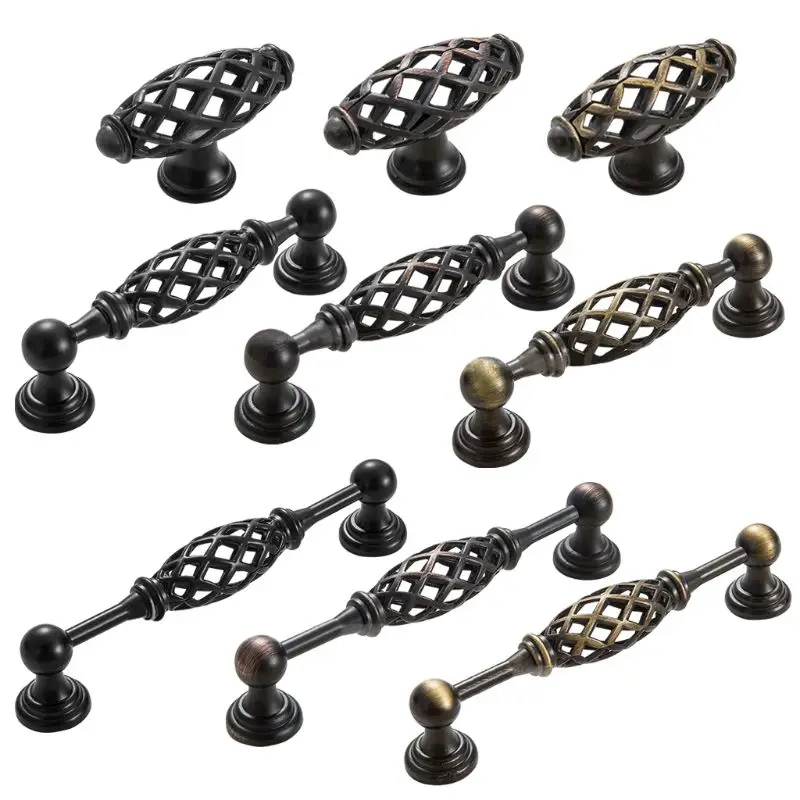 Vintage Drawer Handle Wardrobe Pull Closet Cabinet Handles Birdcage Knobs Antique Furniture