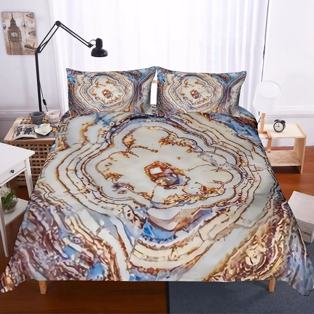 

3D print Gem flower geometric marble Bedding set,kids/lovers' gift Duvet cover set