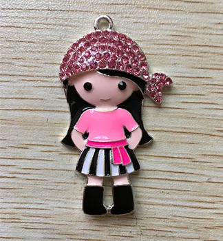 

Newest 52x30mm 10pcs/lot silver zinc alloy Girl Pendant for chunky beads Jewelry Necklace