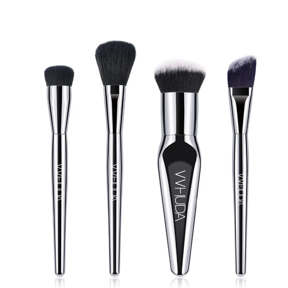 VVHUDA Makeup Brush Set 4pc Premium Cosmetic Brushes Foundation Blending Blush Concealer Eye Shadow Cruelty-Free Synthetic Fiber | Красота и