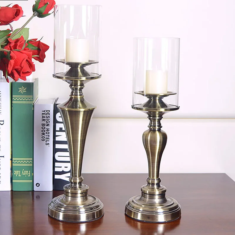 European classical Candle Holder Alloy Metal Cnadle Stand Home