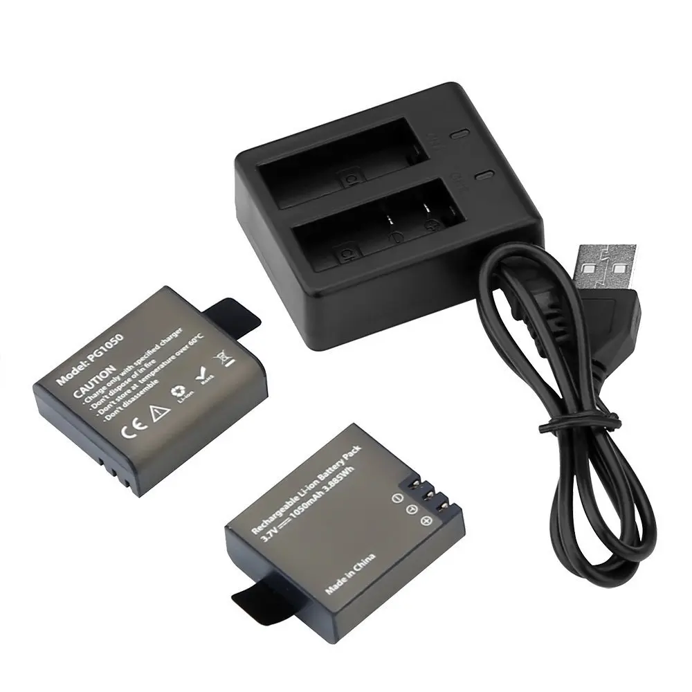 2 шт. PG1050 батареи + Dual USB Зарядное устройство для спортивной экшн-камеры SJCAM SJ4000 sj8000