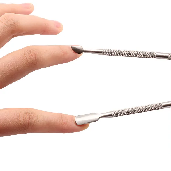 Metal Manicure Pedicure Cuticle Nail Pusher Spoon Cut Remover Knife