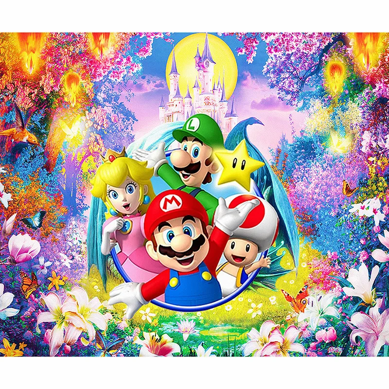

5D DIY Diamond Painting Full Square / Round Diamond Mosaic picture Diamond Embroidery Cartoon Mario Decoration Painting GH432
