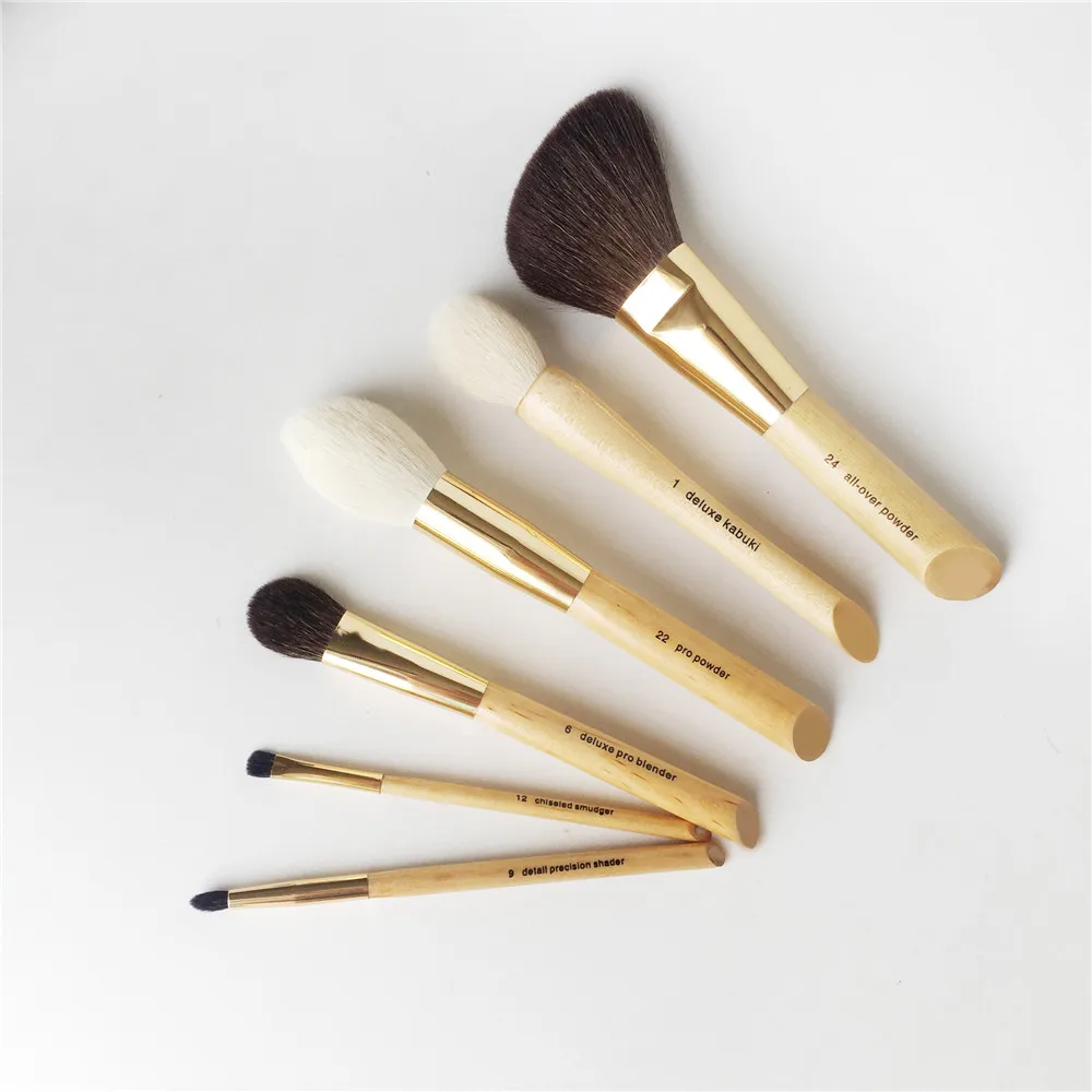 

RM-SERIES Squirrel Hair Brushes 1-Deluxe Kabuki 6-Pro Blender 9-Shader 12-Smudger 22-Pro Powder 24-All over powder Makeup Brush
