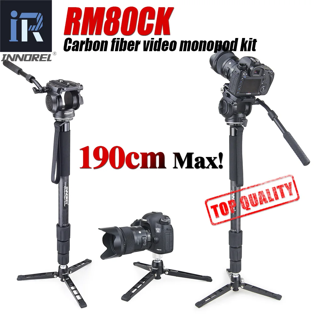 

RM80CK Professional carbon fiber video monopod kit with pan fluid video head and unipod holder monopod base Top quality series